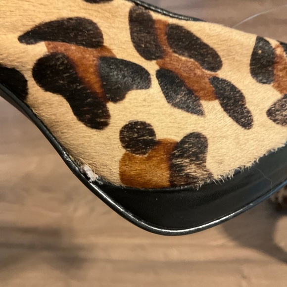 Calvin Klein Sonia black and cheetah print peep toe heel, 7.5, NWT! - Picture 10 of 11